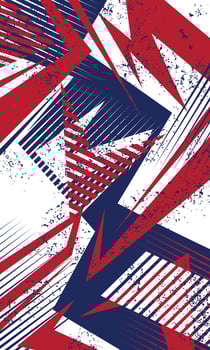 Geometric abstract design with red and blue vector