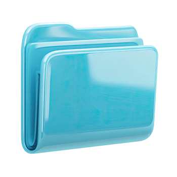 Glossy Light Blue Folder Icon for File Management on Transparent Background png