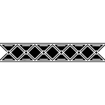 Geometric Border Black Diamonds Decorative Line on Gradient Background vector