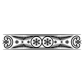 Decorative Winter Ornament, Black White Snowflake Border vector