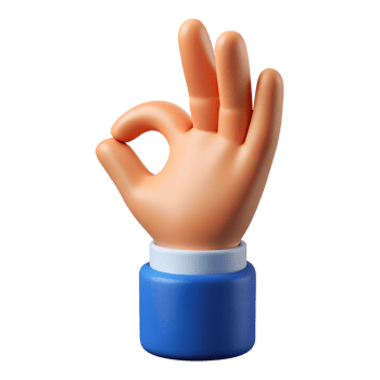 3D OK Hand Sign Icon png
