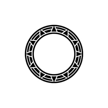 Minimalist Geometric Circle Emblem, Black and White vector