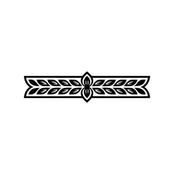Minimalist Floral Divider in Black on White vector