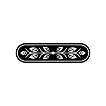Elegant Black White Leaf Motif, Minimalist Border vector