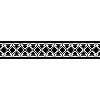 Geometric Celtic Knot Border on White, Seamless Pattern vector