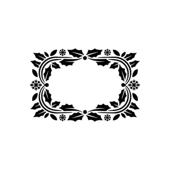 Elegant Christmas Frame with Holly Snowflakes Illustration vector