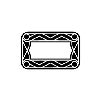 Art Deco Inspired Frame, Illustration, Geometric , Black and White vector