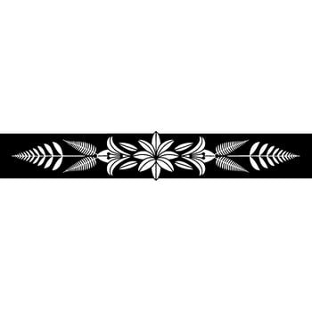 Elegant Black and White Floral Border, Decorative Element - Decoration vector