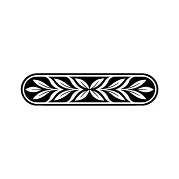 Elegant Leaf Border Black White Minimalist Element vector