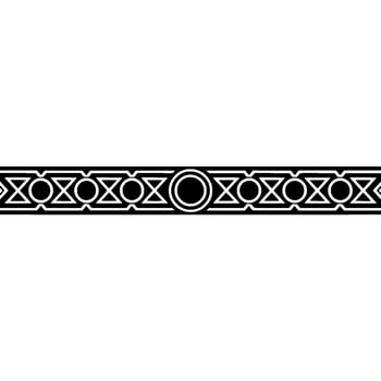 Decorative Geometric Border Element in Black and White vector