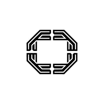 Geometric Minimalist Black Shape on White vector