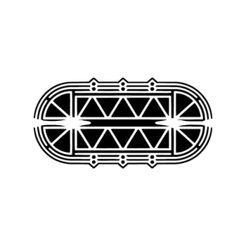 Abstract Geometric Ornament with Glowing Lines on White Background vector
