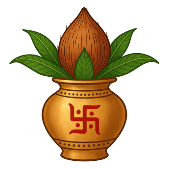 Traditional Indian Kalash with Coconut png