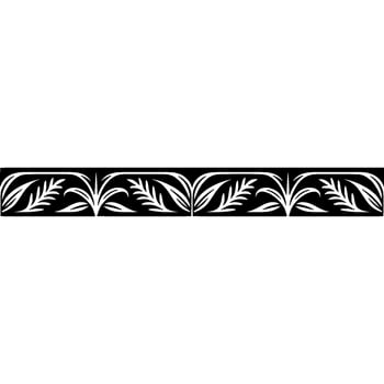 Art Nouveau Floral Border, Black White, Decorative Element vector
