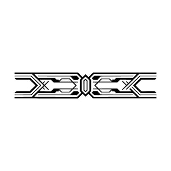 Geometric Art Deco Border Element, Black White Ornament - Art deco vector