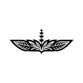 Minimalist Botanical Lavender Leaves vector