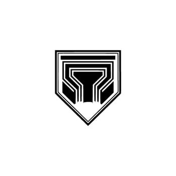 Geometric Shield , Modern Minimalist in Black and White vector