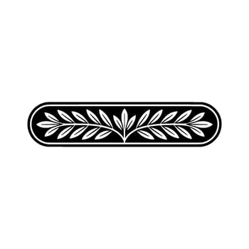 Elegant Black White Laurel Wreath Border, Decorative Element vector