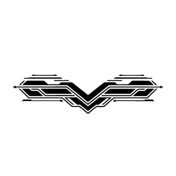 Abstract Geometric Badge Futuristic Tech vector