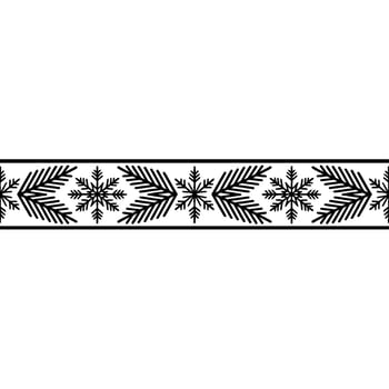 Festive Winter Border Black and White Snowflake and Branch Pattern vector