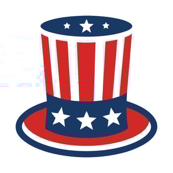 USA top hat with stars illustration vector