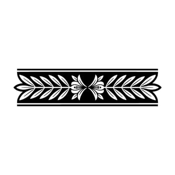 Elegant Black White Floral Border 5 - Ornament vector
