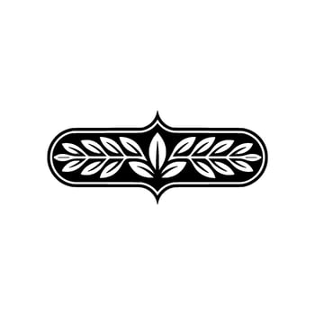 Elegant Foliage Border in Monochrome on Neutral Background vector