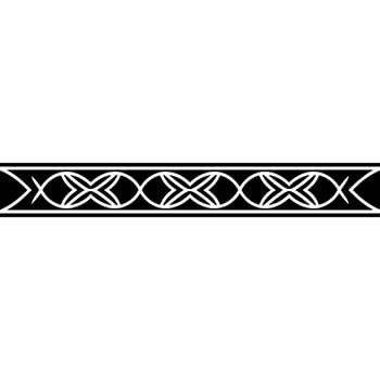 Geometric Border Repeating Pattern in Black and White on Gradient Background vector
