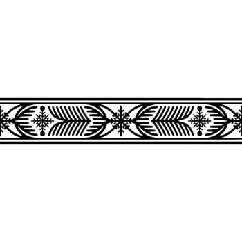 Elegant Winter Border Black White FloralSnowflake vector