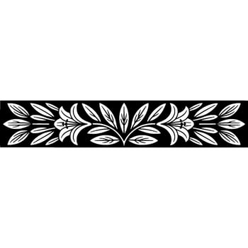 Elegant Floral Pattern Border, Black White, Art Deco Style vector