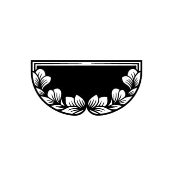 Elegant Floral Frame, Black White, Minimalist - Leaves vector