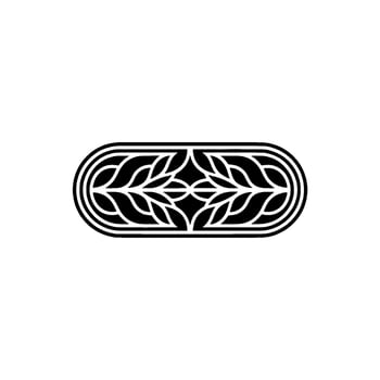 Minimalist Floral Emblem Elegant Black and White vector