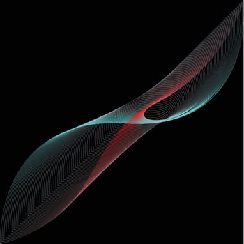 Abstract neon lines swirling on a black background vector