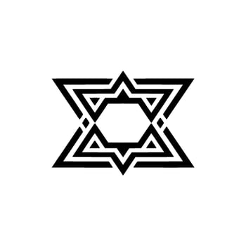 Minimalist Black and White Star of David on White Background vector