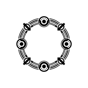 Art Deco Circular in Black White vector