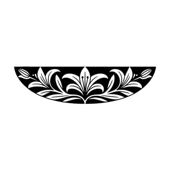 Elegant Floral Border in Black and White Decorative Element 1 - Ornament vector
