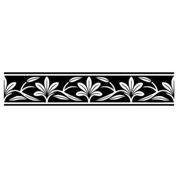 Elegant Floral Border in Black and White 8 - Pattern vector