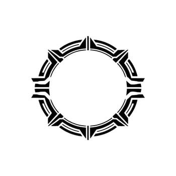 Geometric Black Circle Frame on White, Minimalist vector
