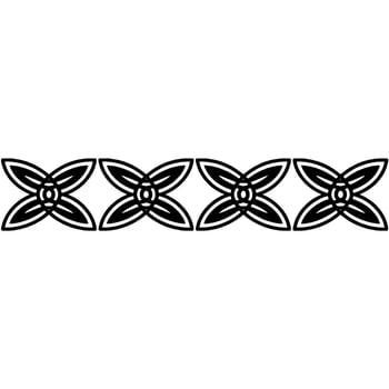 Minimalist Geometric Floral Border on White Background - Pattern vector