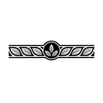 Elegant Leafy Border Minimalist Black and White vector