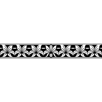 Elegant Floral Border in Black and White, Illustration 3 - Leaves vector