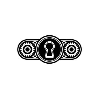Modern Keyhole Abstract, Gears Security Concept vector