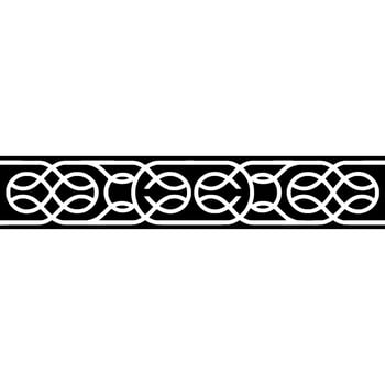 Geometric Black and White Celtic Knot Pattern Border, Decorative Element vector