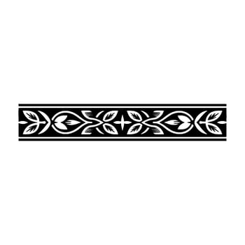 Black and White Floral Border Decorative Ornament vector