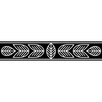 Minimalist Black White Leaf Border - Leaves vector
