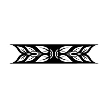 Elegant Black White Leafy Border Element - Leaf vector