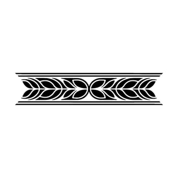 Elegant Black White Floral Border Ornament, Decorative Element vector