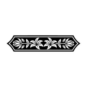 Floral Border, Decorative Ornament in Black and White vector