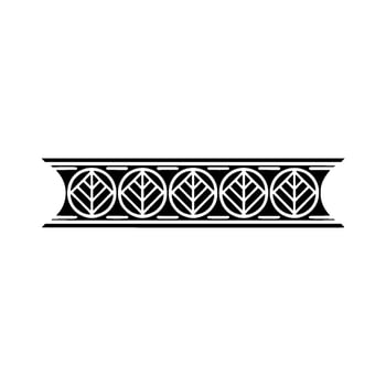 Geometric Leaf Border Minimalist Black White Decorative Element vector