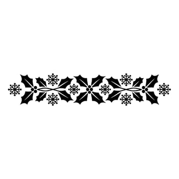 Festive Holly Border Minimalist Christmas vector